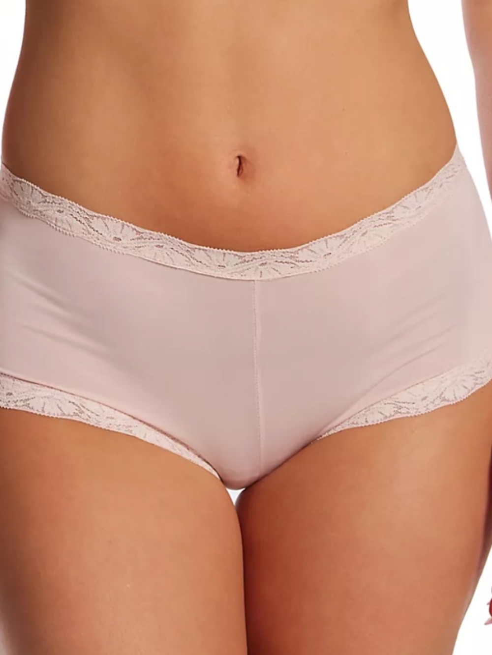 Classics Microfiber and Lace Boyshort Panty Sandshell